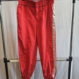 Target Future Collective Red Track Jogger Pants with White Silk Stripe 063